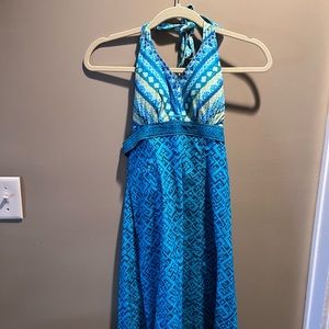 Athleta Turquoise Pattern tie-back dress - brand new with tag